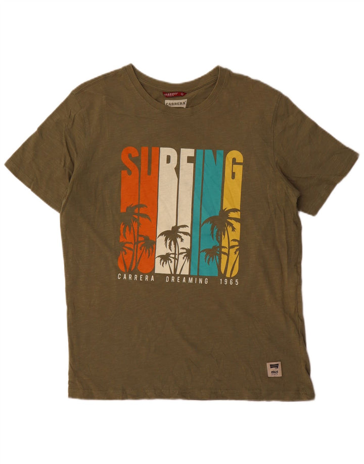 Carrera Camiseta gráfica para hombre Top mediano caqui moteado
