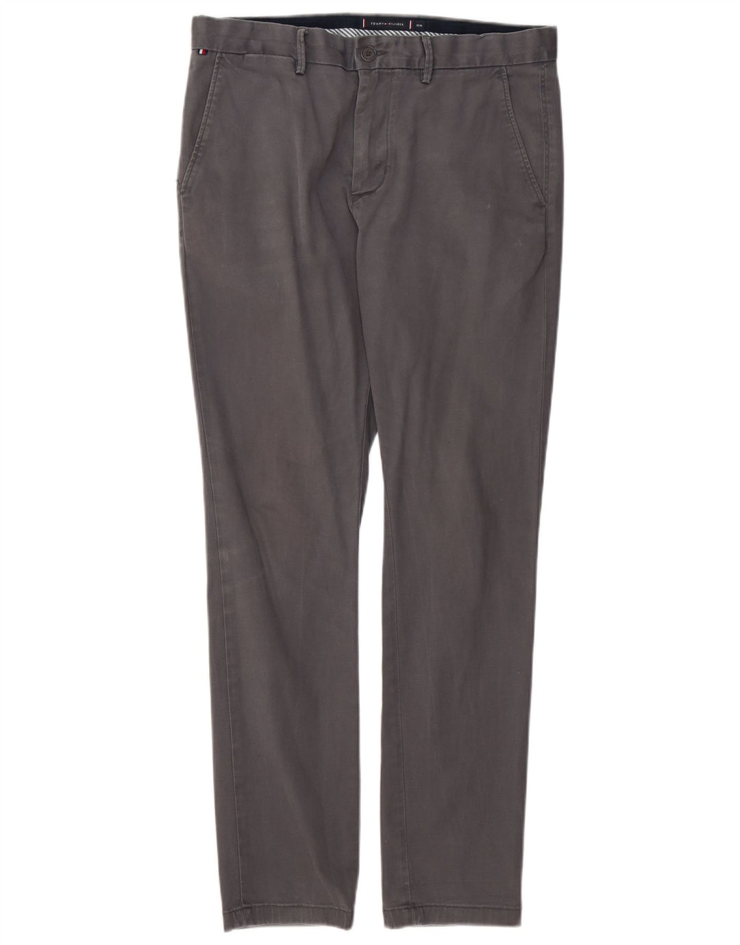 Tommy Hilfiger Pantalones chinos ajustados para hombre W32 L30 Algodón gris