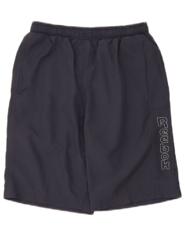 Reebok Pantalones cortos deportivos clásicos con gráficos para niños 9-10 años Gris Poliéster