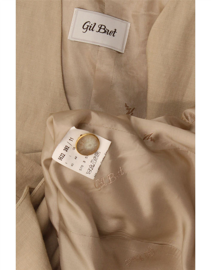 Gil Bret Chaqueta Blazer de 3 Botones para Mujer UK 12 Medium Beige Linen