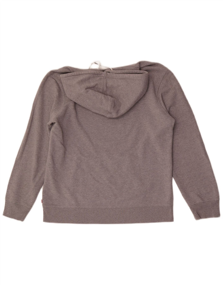 Levi's Jersey con capucha gráfica para hombre de algodón gris grande