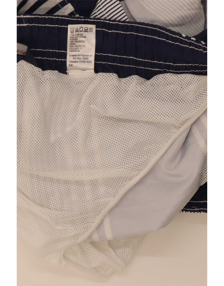 Marks & Spencer - Bañador para hombre, talla grande, poliéster a rayas, color azul marino