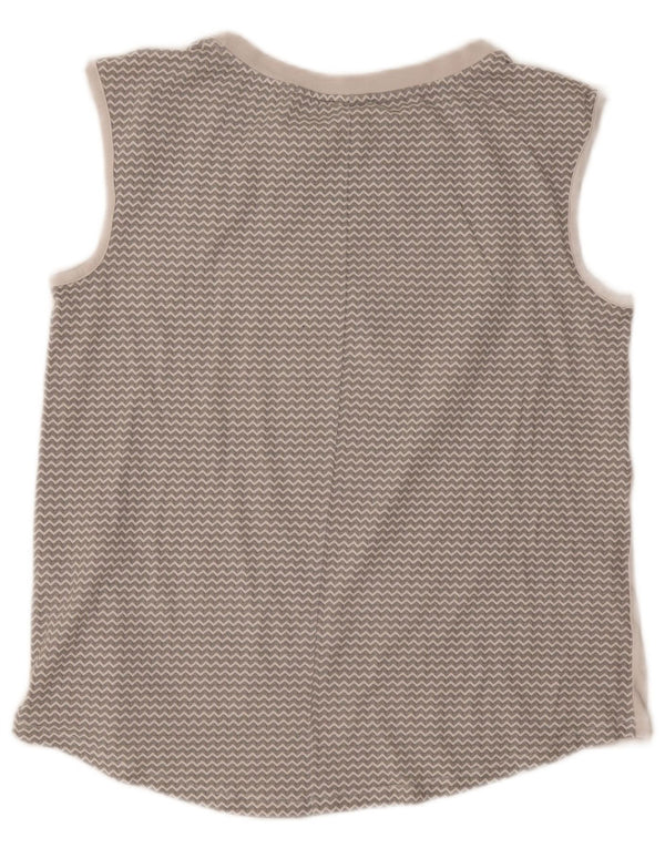 Champion Camiseta Sin Mangas Gráfica De Ajuste Fácil para Mujer UK 18 XL White Chevron