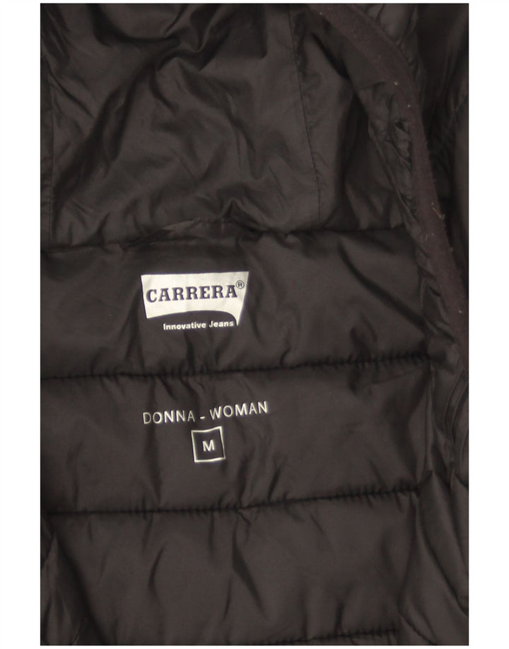 Carrera Chaqueta acolchada con capucha para mujer UK 44 Mediana Poliamida negra