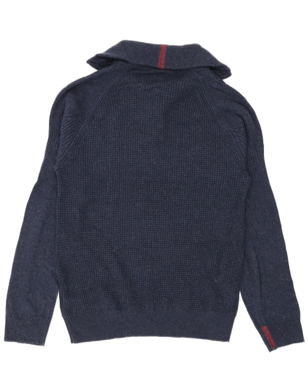 Jersey tipo jersey con cuello y cremallera para hombre de White Stuff XL de lana de cordero azul marino