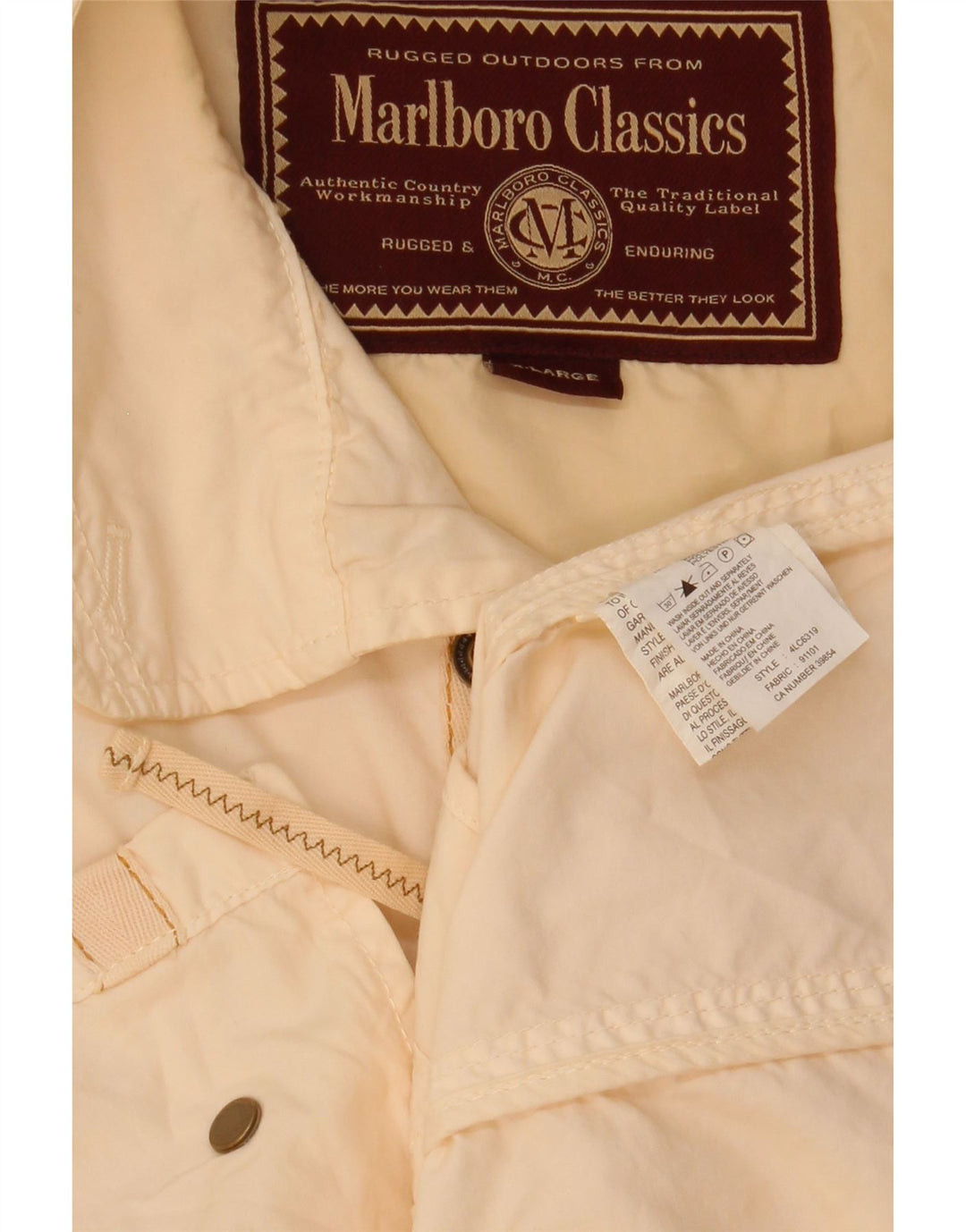 Marlboro Classics Chaqueta utilitaria para hombre UK 42 XL Algodón beige