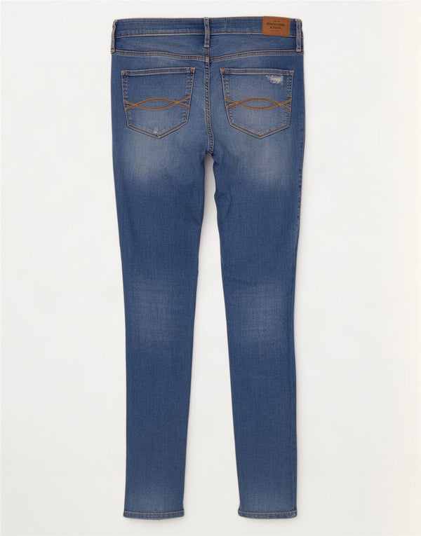Abercrombie & Fitch Jeans ajustados desgastados para mujer US 6 Medium W28 L27 Azul