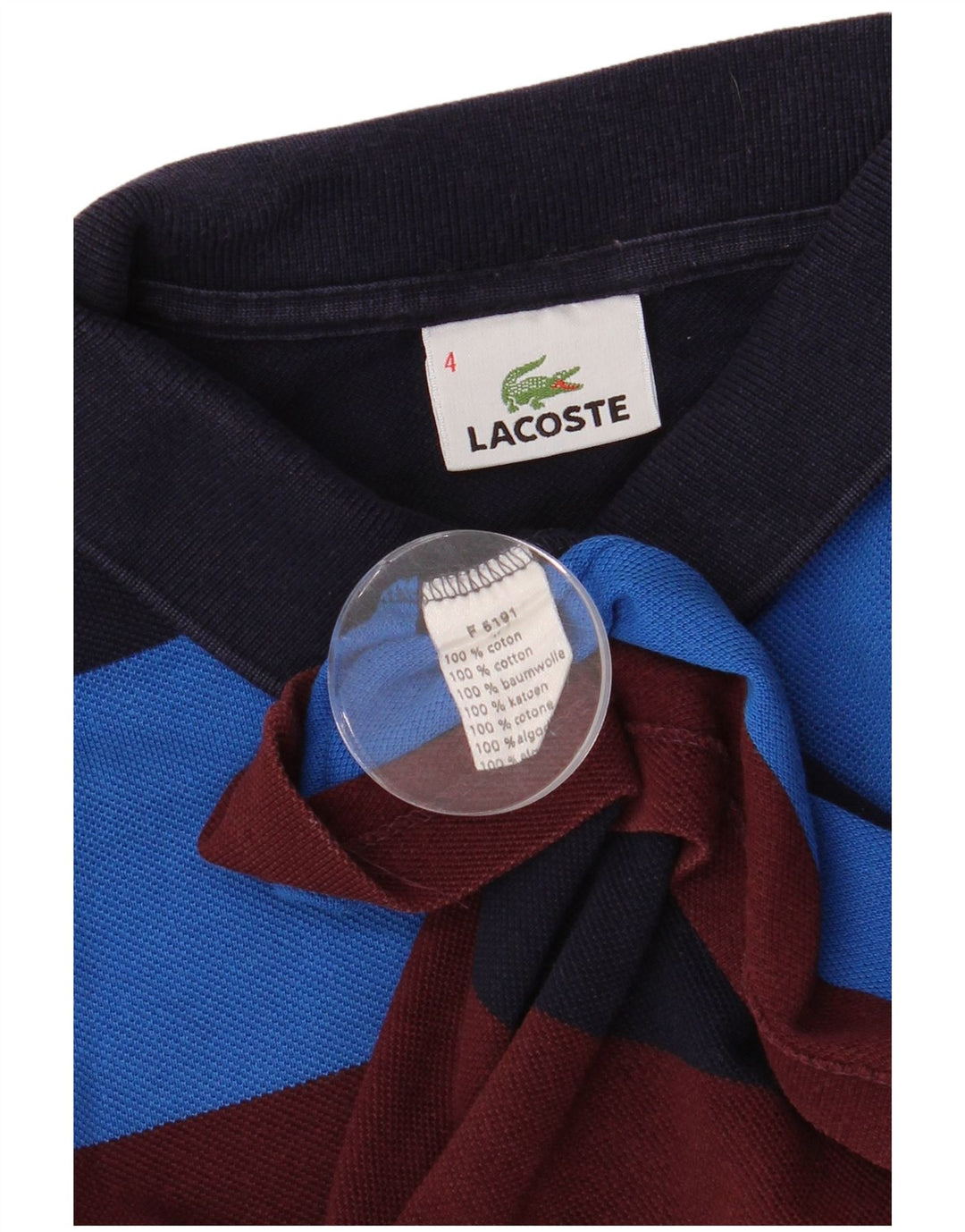 Lacoste Polo de rugby para hombre talla 4 mediano multicolor a rayas