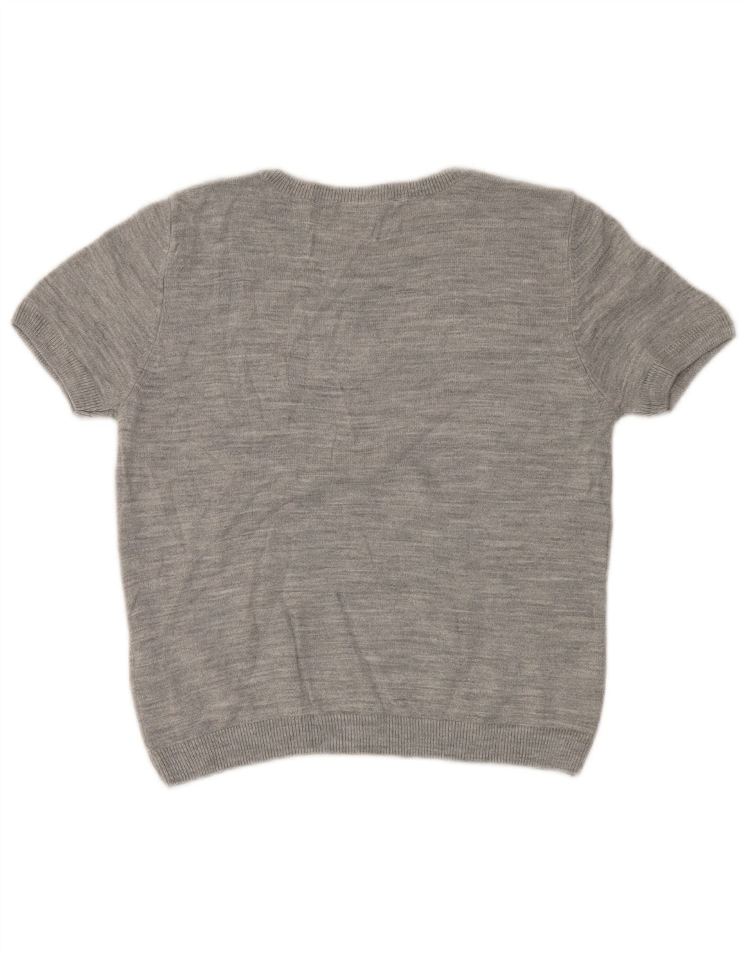 MARKS & SPENCER Suéter corto con cuello redondo para mujer UK 40 Gris medio