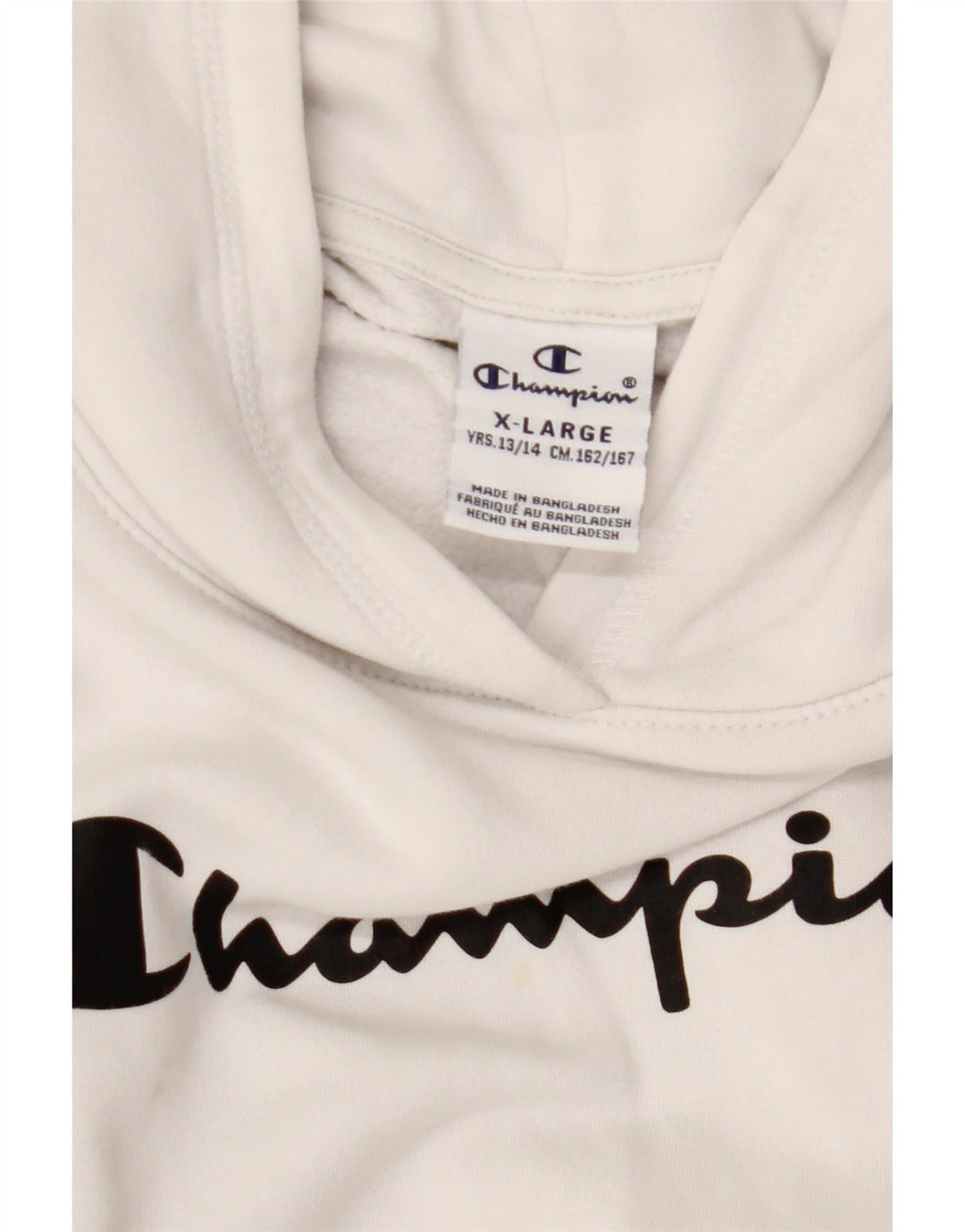 CHAMPION Jersey con capucha gráfica para niños 13-14 años XL Blanco