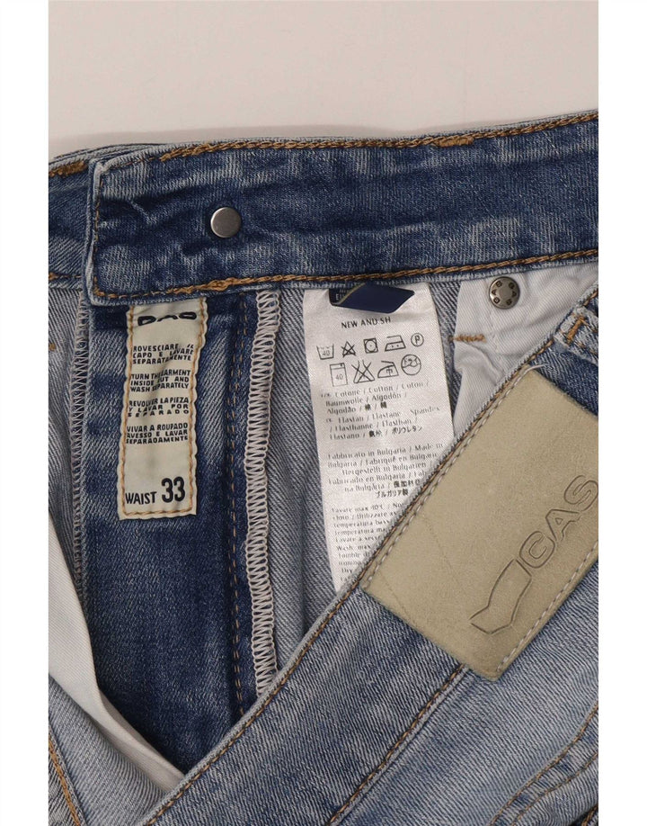 Shorts vaqueros para hombre Gas W33 Algodón azul medio