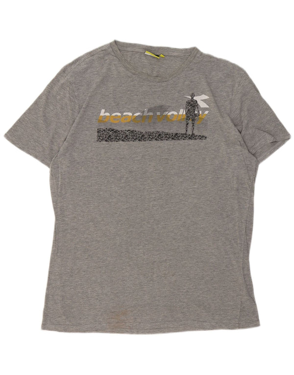 DIADORA Camiseta Gráfica Hombre Top XL Algodón Moteado Gris