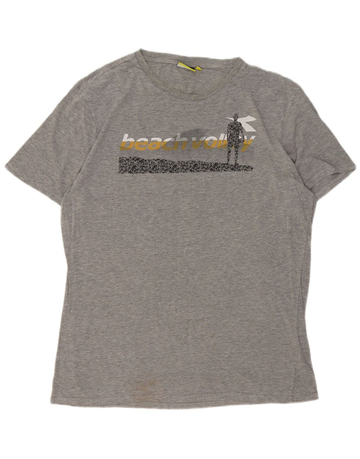DIADORA Camiseta Gráfica Hombre Top XL Algodón Moteado Gris