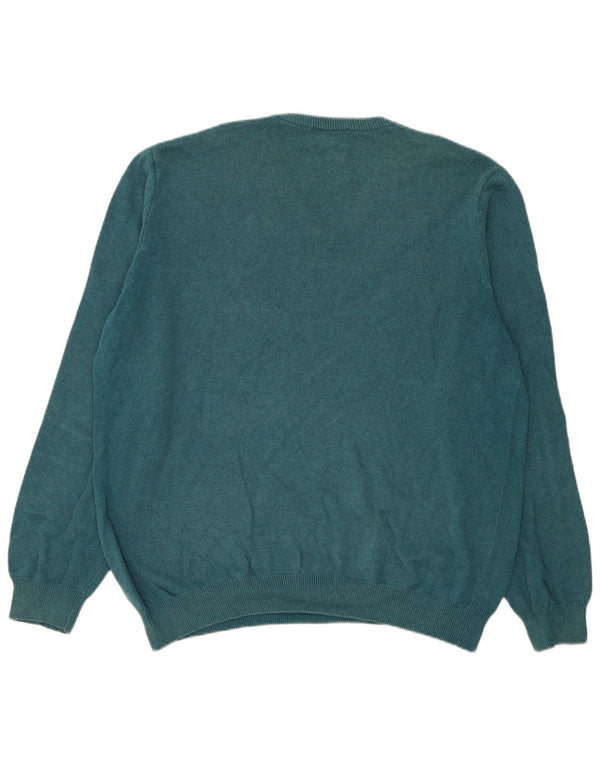 Marks & Spencer - Jersey con cuello en V para hombre, talla 2XL, algodón azul