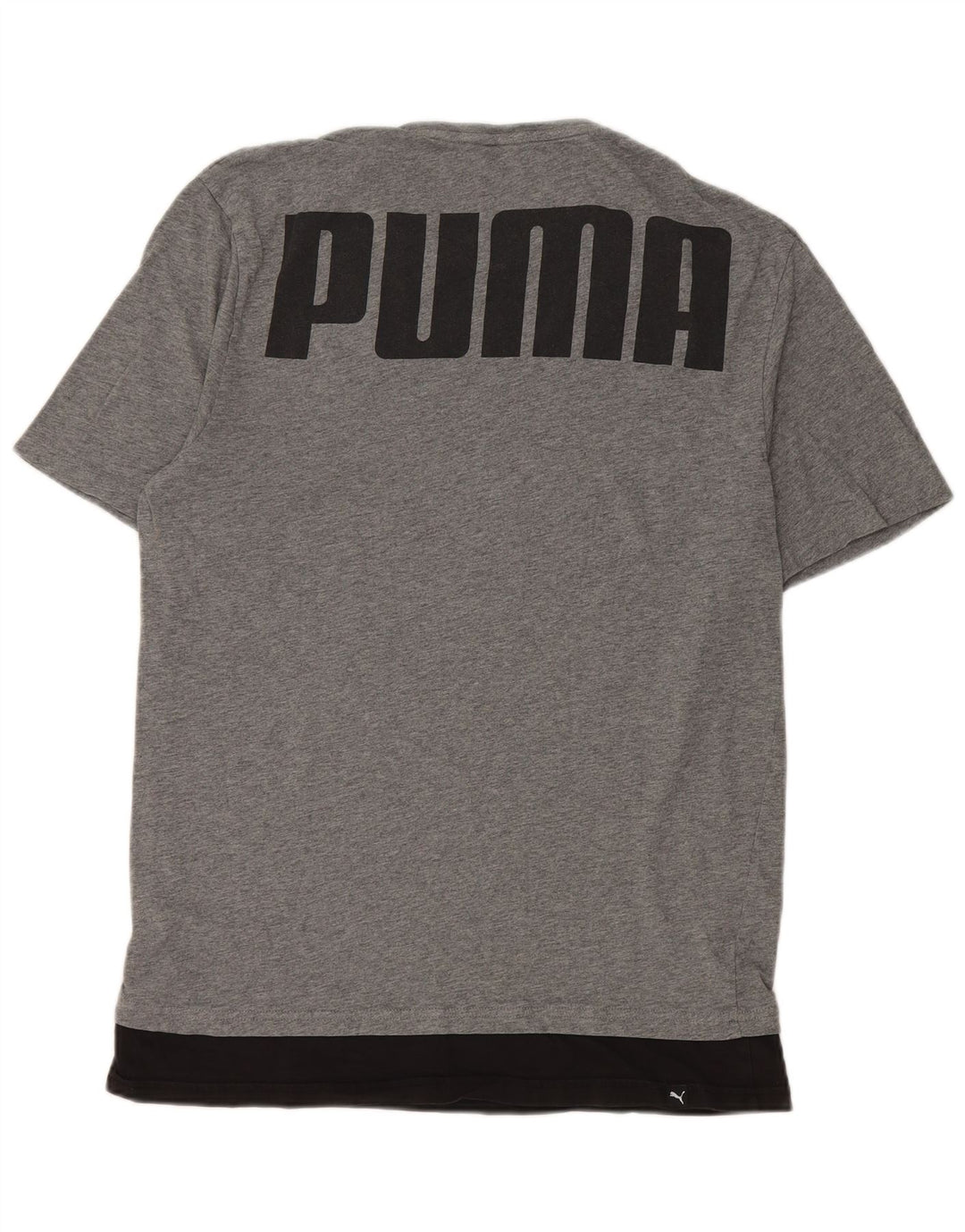 Puma Camiseta gráfica para hombre Top de algodón color block en gris medio