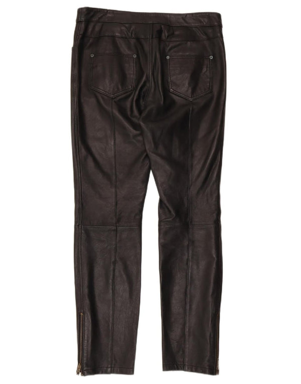 PRINCIPLES Womens Slim Trousers UK 12 Medium W34 L30  Black Leather