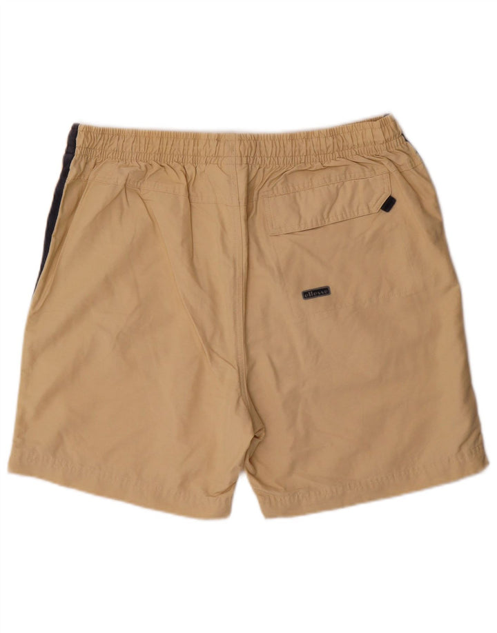 Ellesse Shorts deportivos para hombre Large Beige Colorblock Cotton