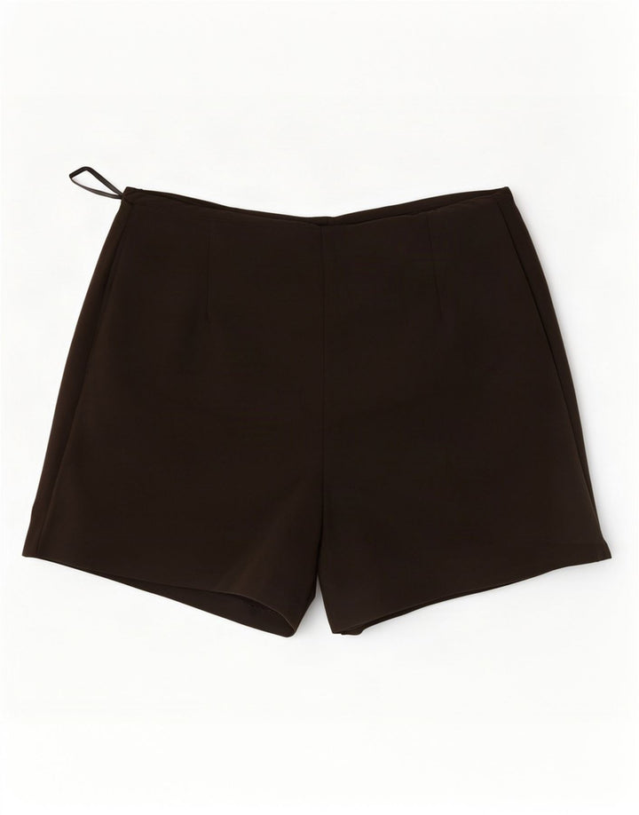 Zara Mujer Pantalones Cortos Casuales De Cintura Alta Mediano W28 Marrón