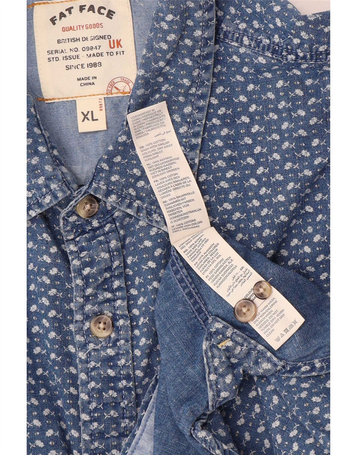 Camisa de corte estándar para hombre de Fat Face XL de algodón a cuadros azules