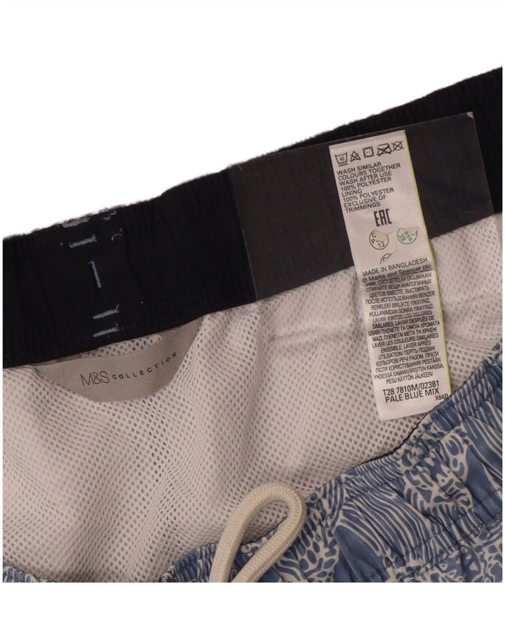 Marks & Spencer Bañador con estampado abstracto para hombre XL Poliéster azul