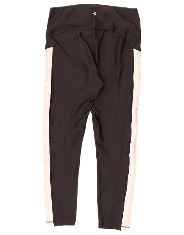 Under Armour Womens Graphic Capri Leggings UK 12 Medium Black Colourblock