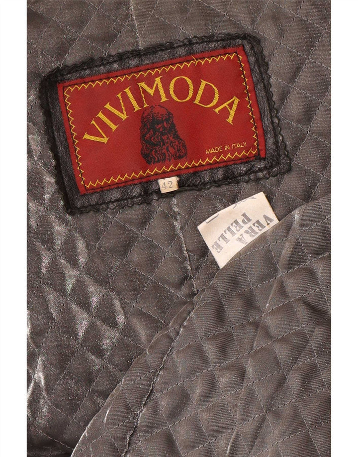 Vintage mujer oversize chaqueta militar de doble pecho IT 42 Medio Negro