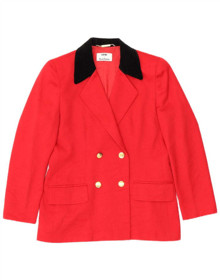 Chaqueta tipo blazer con doble botonadura para mujer Chic UK 40 XL Rojo Colorblock