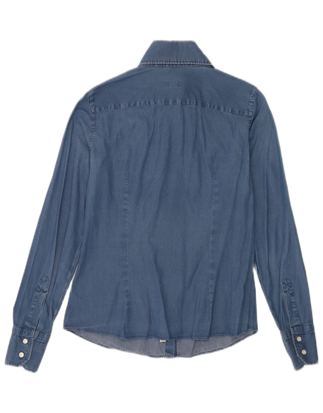 Camisa Vaquera Barba Mujer IT 42 Azul Medio Algodón