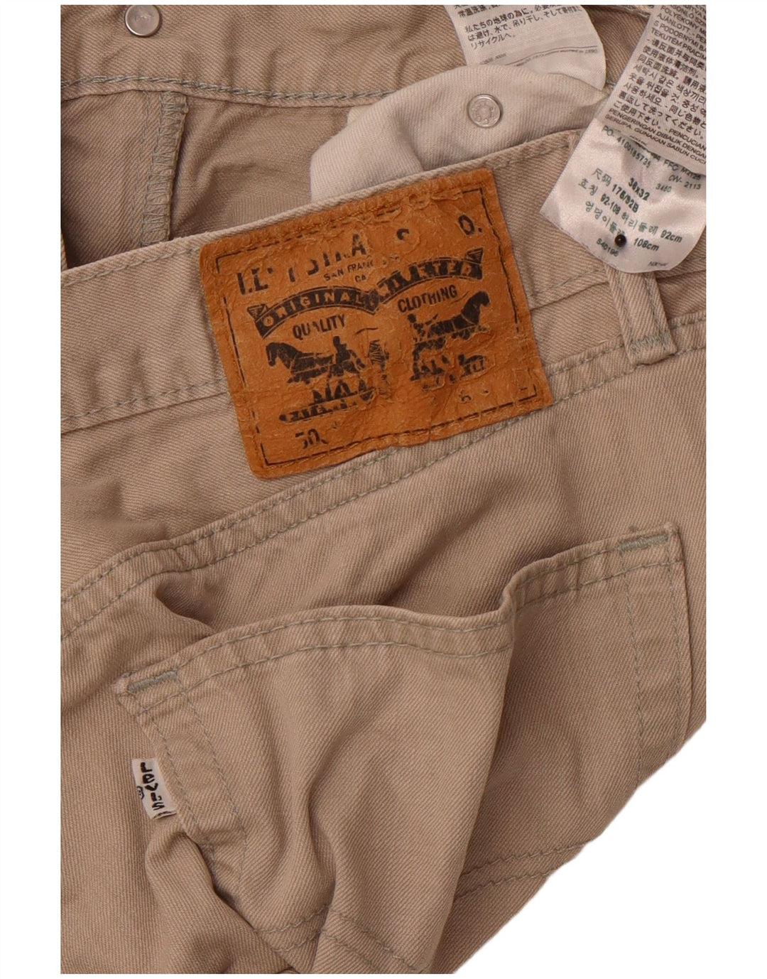 LEVI'S Vaqueros rectos 501 para hombre W36 L30 Algodón beige