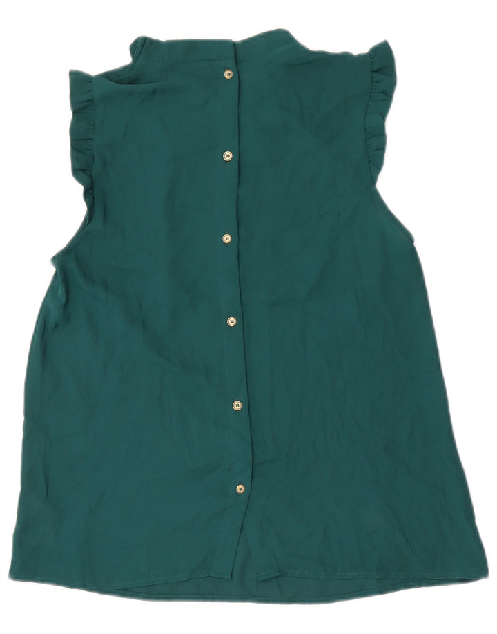 Oasis Blusa sin mangas para mujer Top UK 10 Small Green Poliéster