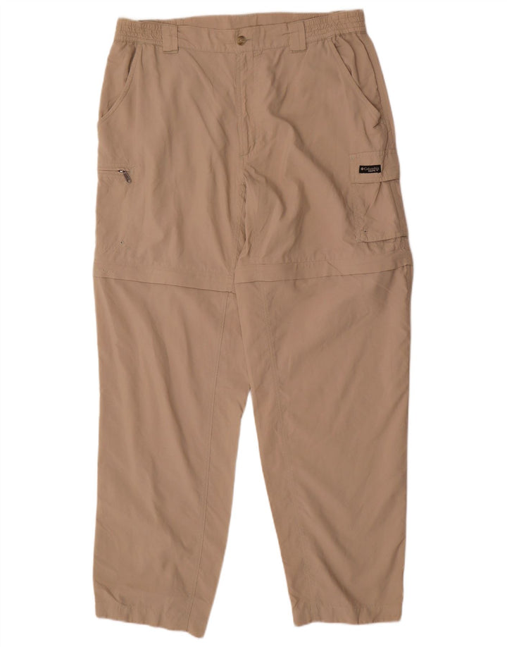 COLUMBIA Pantalón Cargo Recto Mujer Grande W32 L30 Poliéster Beige