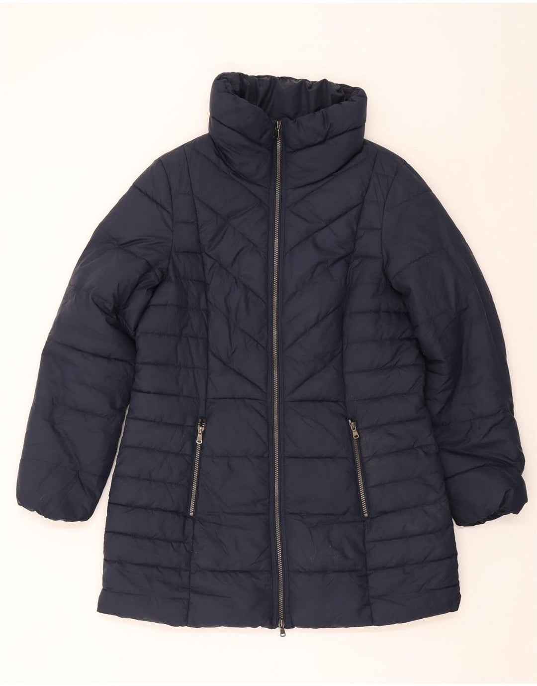 Marks & Spencer Abrigo acolchado para mujer UK 44 Grande Poliéster azul marino
