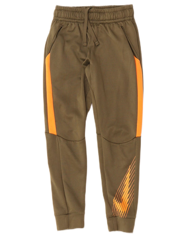 Nike Pantalones de chándal Dri Fit para niños 6-7 años XS Caqui Colorblock