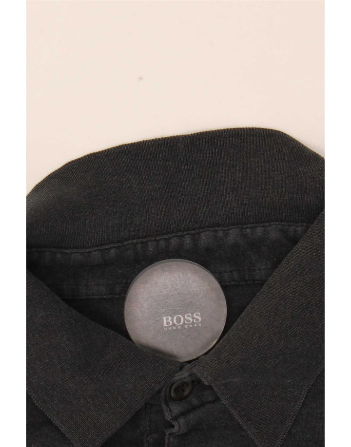 Hugo Boss Polo de manga larga para hombre 2XL Gris