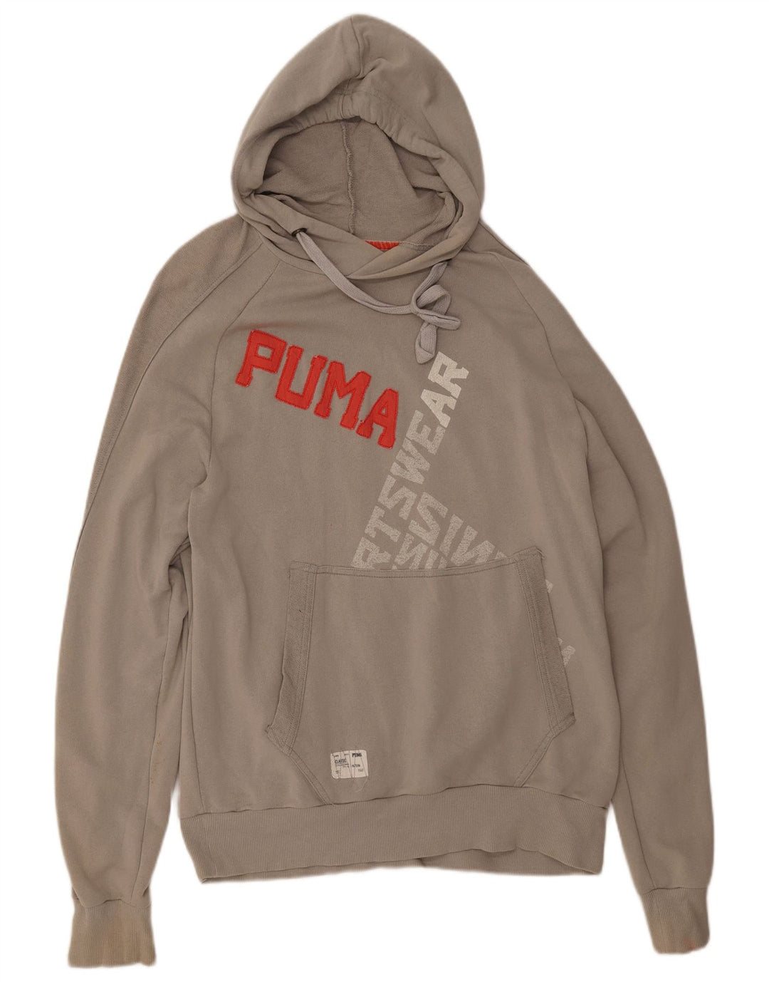 PUMA Jersey con capucha gráfica para hombre, tamaño grande, algodón gris