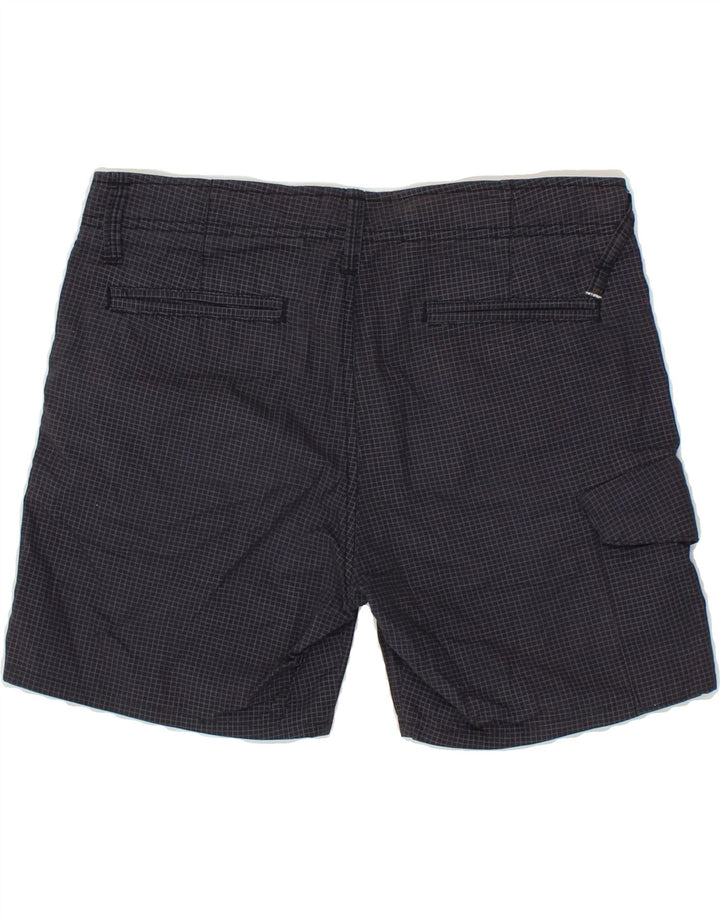 GAS Boys Cargo Shorts 11-12 Years W28  Black Check Cotton Vintage Gas and Second-Hand Gas from Messina Hembry 