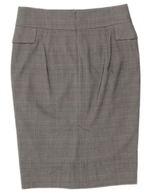 Zara Mujer Falda Lápiz Midi Mediana W30 Cuadros Grises