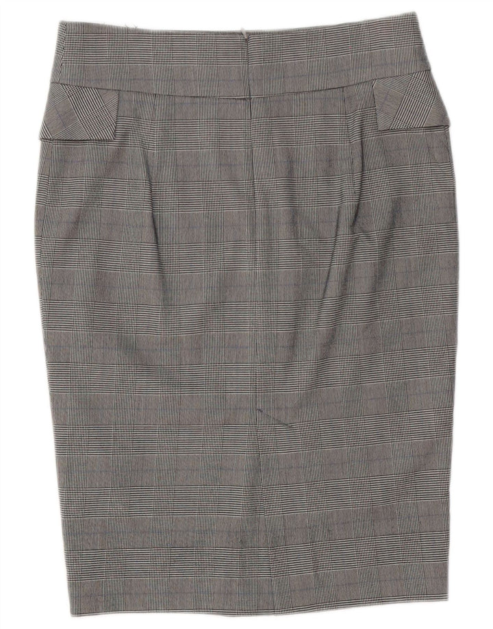 Zara Mujer Falda Lápiz Midi Mediana W30 Cuadros Grises