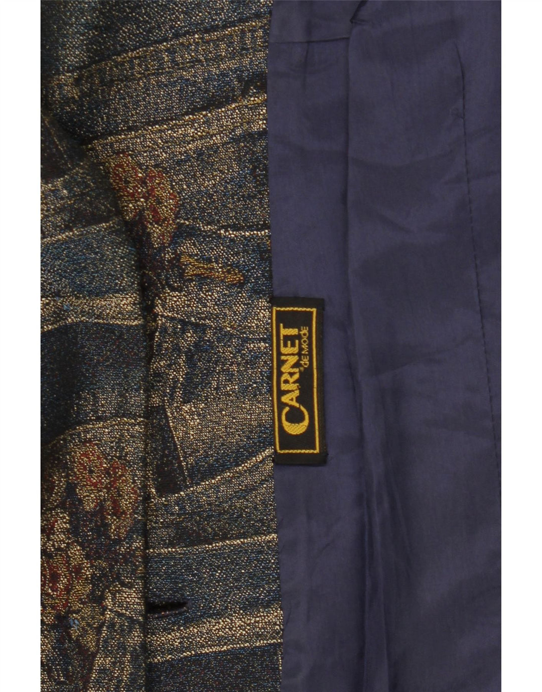 Carnet Chaqueta Blazer de 3 Botones para Mujer UK 40 Mediana Azul Marino Floral