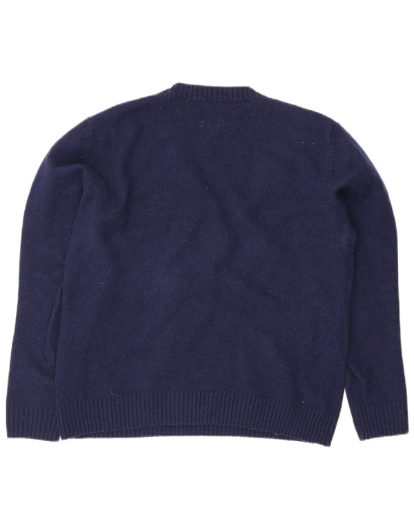 Levi's Suéter tipo jersey con cuello redondo y ajuste estándar para mujer UK 44 Azul marino mediano