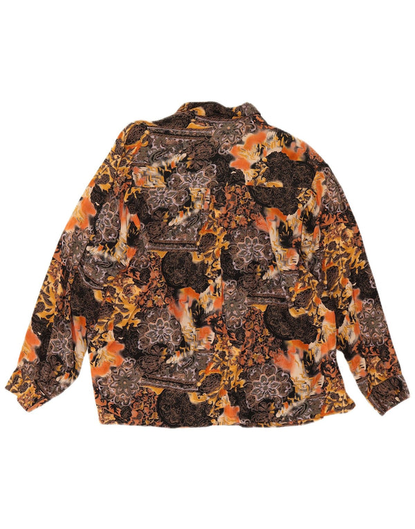 Vintage mujer camisa blusa Reino Unido 14 grande multicolor floral