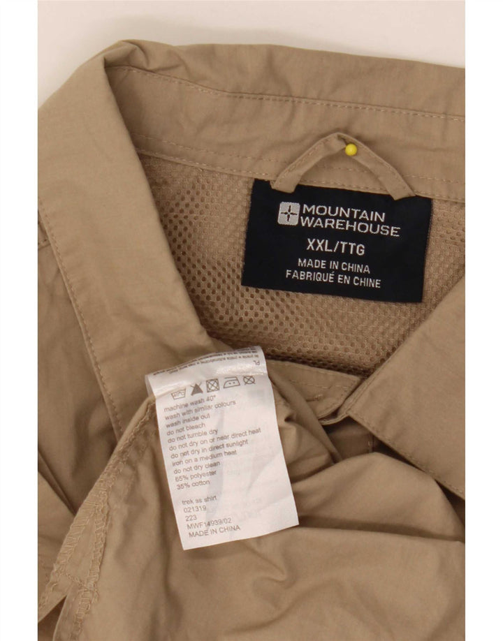 Camisa de manga corta para hombre Mountain Warehouse 2XL Poliéster beige