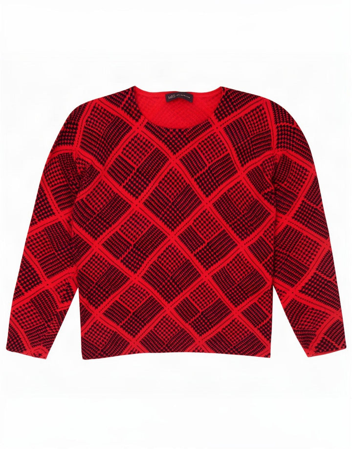 Marks & Spencer suéter con cuello barco para mujer, talla 40, talla M, color rojo