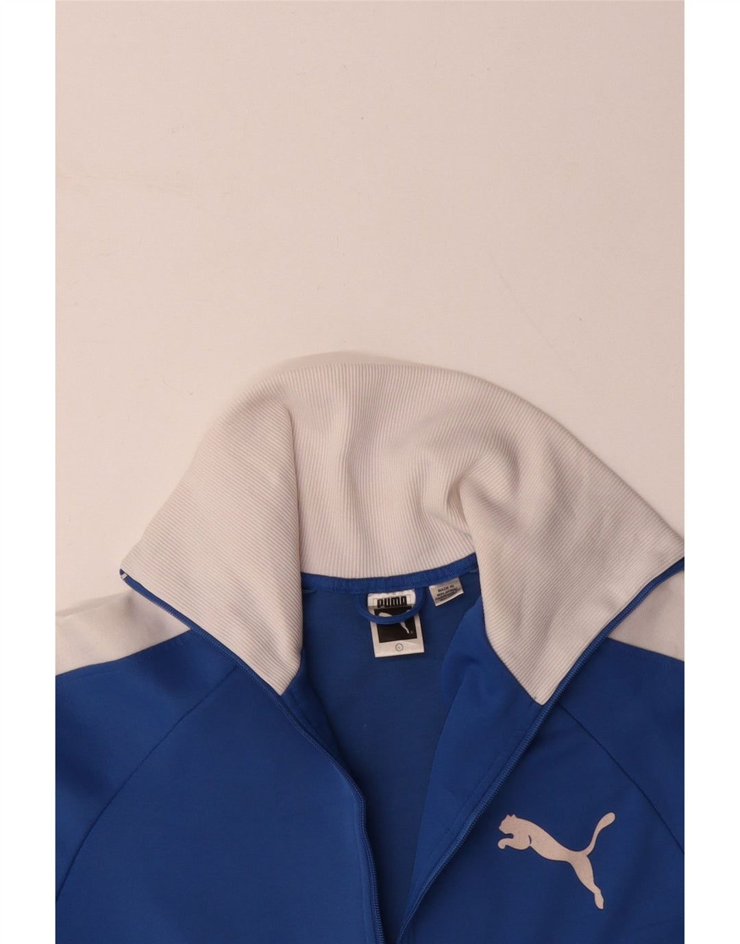 PUMA Chaqueta superior de chándal con gráfico para mujer UK 46 Large Blue Colourblock