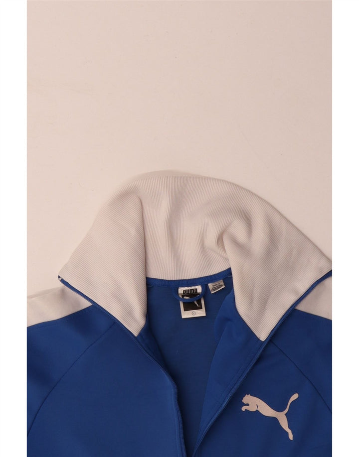 PUMA Chaqueta superior de chándal con gráfico para mujer UK 46 Large Blue Colourblock