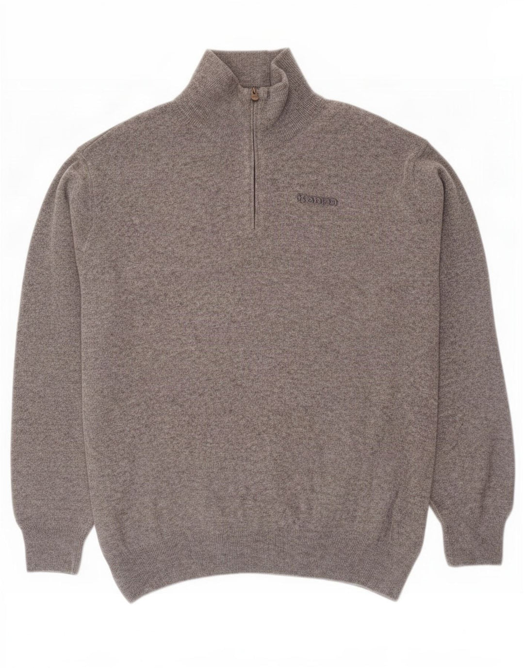 Kappa Jersey con cuello y cremallera para hombre, talla 2XL, lana de cordero gris