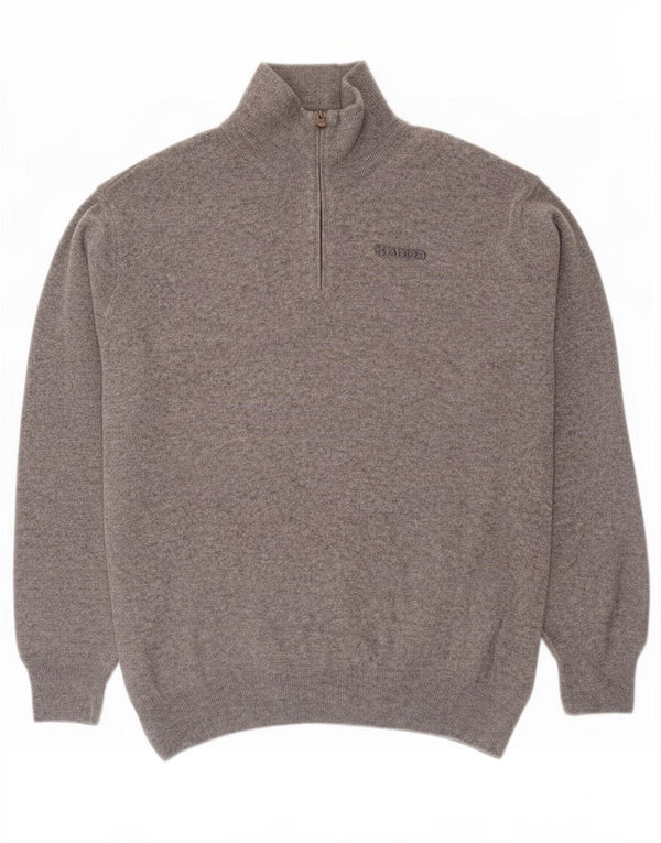 Kappa Jersey con cuello y cremallera para hombre, talla 2XL, lana de cordero gris