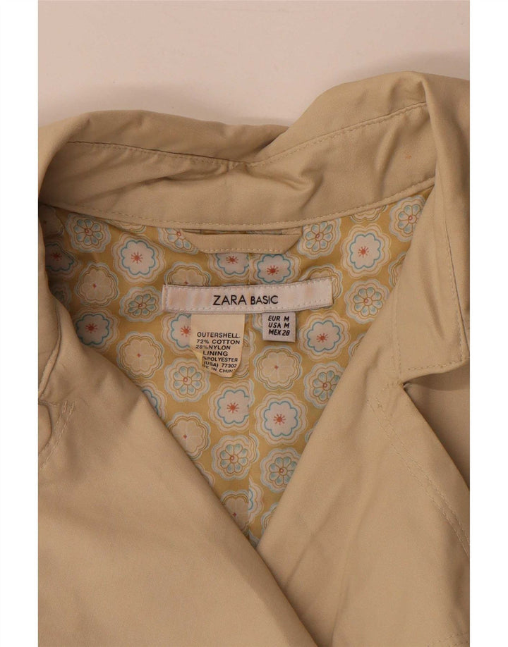 Zara Mujer Gabardina UK 44 Algodón Beige Medio