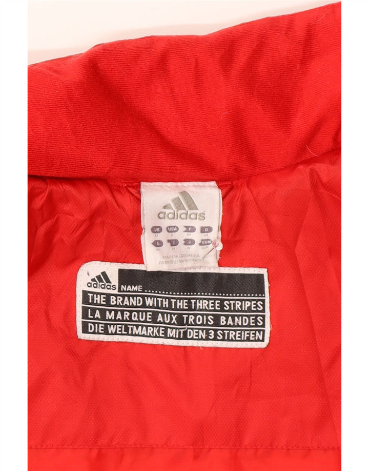 Adidas Chaqueta acolchada para hombre ES 38 Medio rojo Colorblock Poliéster