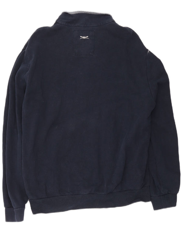 Crew Clothing Sudadera con cuello y cremallera para hombre Jersey XL Azul marino Algodón